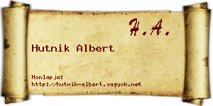 Hutnik Albert névjegykártya